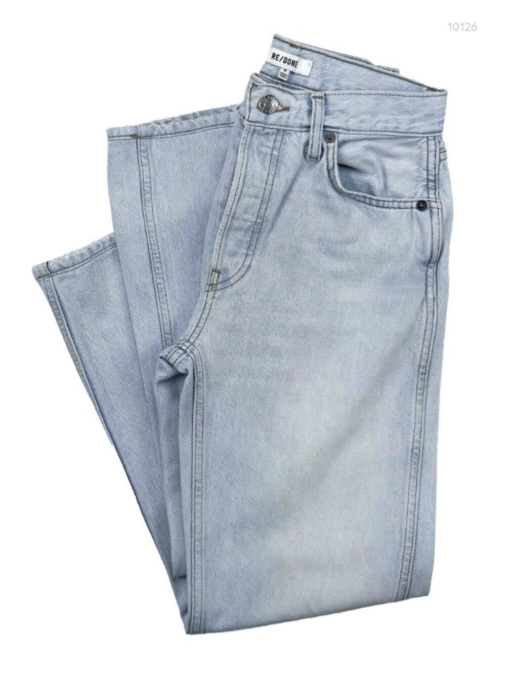 RE/DONE High Rise Loose Straight Jeans 24 Bleach Destroy 188-3WHRL - Picture 7 of 15